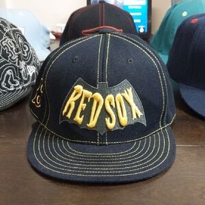Cooperstown Collection -Fitted-Red Sox Black And Yellow Baseball Cap